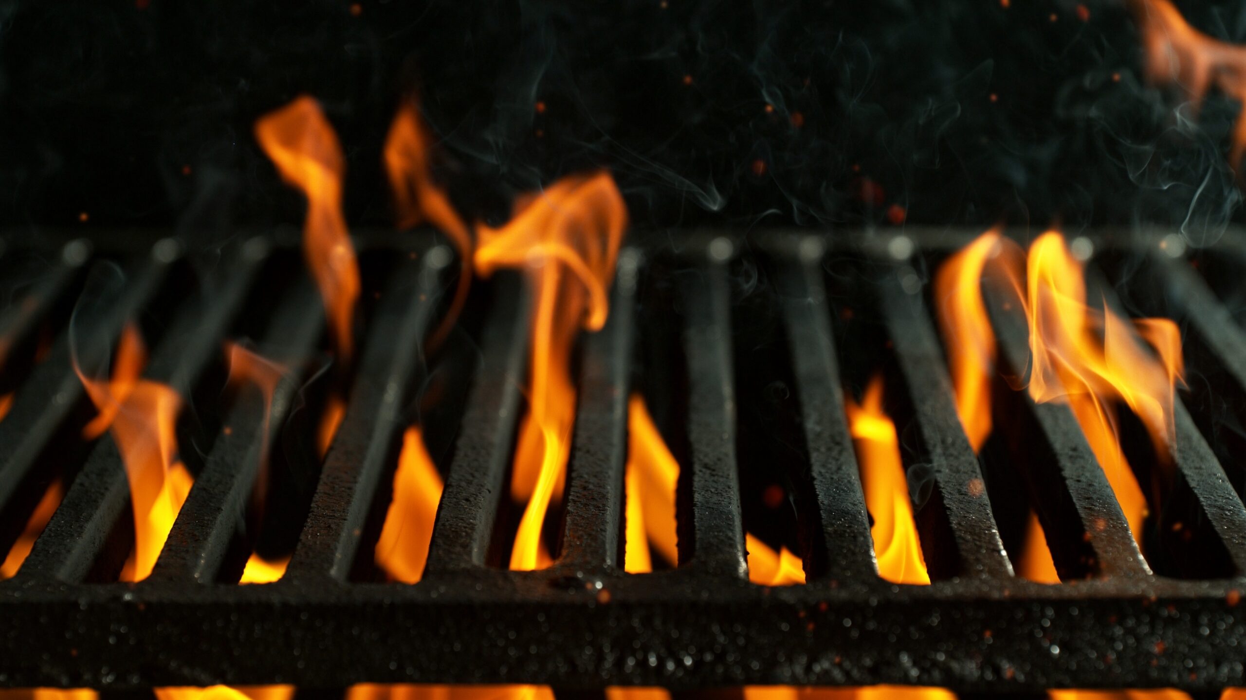 grill heating up to grill food at a commercial restaurant